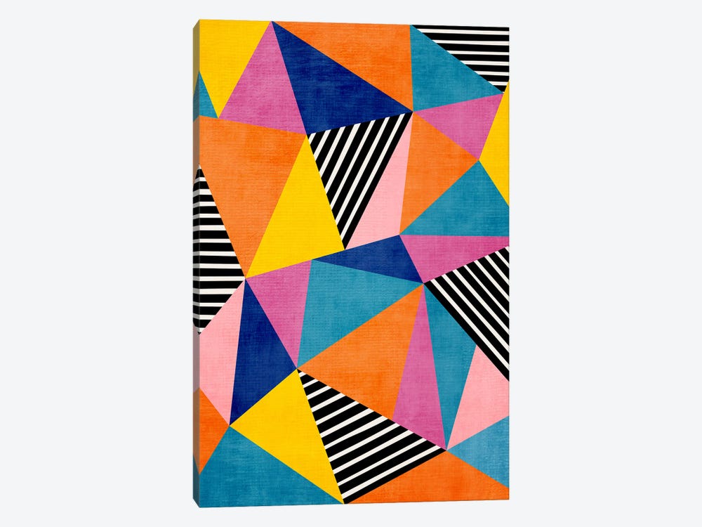 Modern Bold Colorful Triangles II by EmcDesignLab 1-piece Canvas Art Print