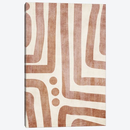 Brown Terracotta Abstract Lines II Canvas Print #ELB126} by EmcDesignLab Canvas Artwork