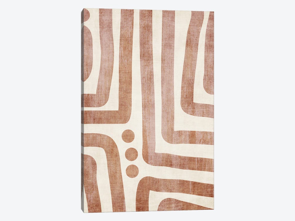 Brown Terracotta Abstract Lines II by EmcDesignLab 1-piece Canvas Art