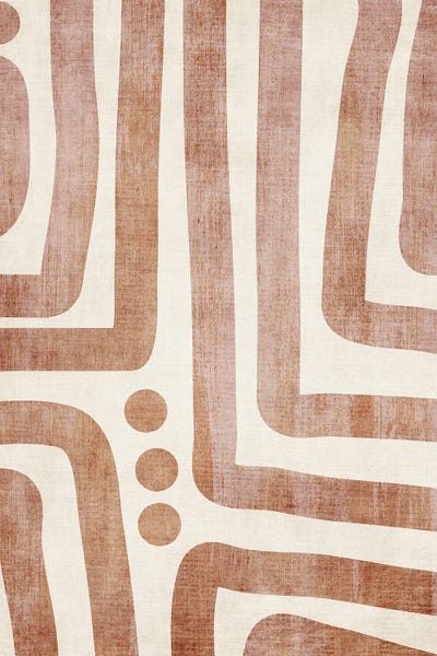 EmcDesignLab: Brown Terracotta Abstract Lines II by EmcDesignLab