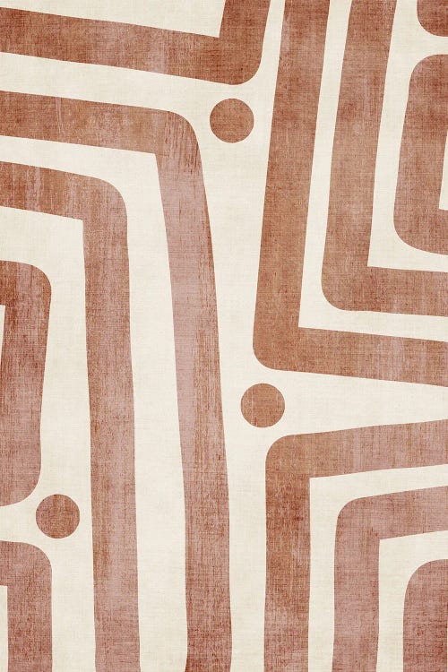 Brown Terracotta Abstract Lines III by EmcDesignLab wall art