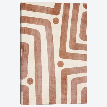 Brown Terracotta Abstract Lines III Canvas Print #ELB127} by EmcDesignLab Canvas Artwork