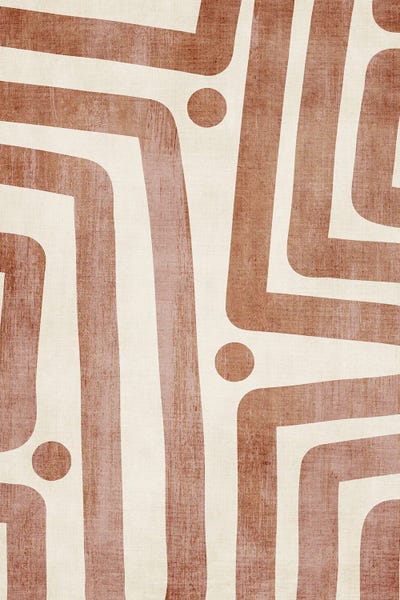 Linear Abstract: Brown Terracotta Abstract Lines III by EmcDesignLab