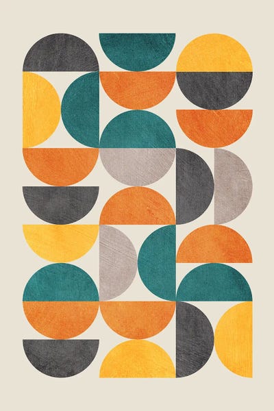 Colorful Modern Semicircles Ii by EmcDesignLab multi panel art