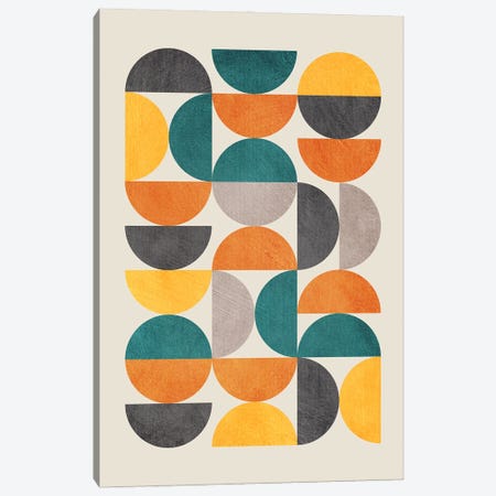 Colorful Modern Semicircles Ii Canvas Print #ELB128} by EmcDesignLab Art Print