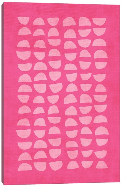 Hot Pink Mini Semicircles Canvas Art Print - EmcDesignLab