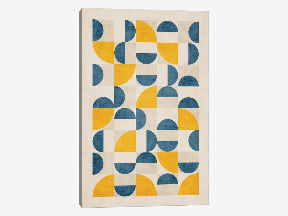 Navy Yellow Modern Minimalism by EmcDesignLab 1-piece Art Print