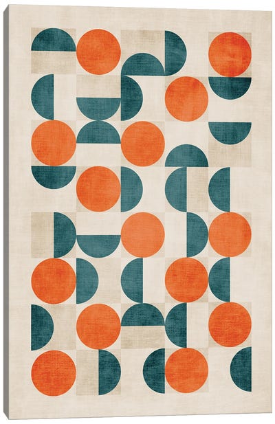 Orange Teal Modern Minimalism Canvas Art Print - EmcDesignLab