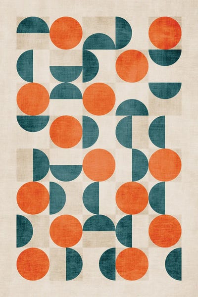 Teal Abstract Art: Orange Teal Modern Minimalism by EmcDesignLab
