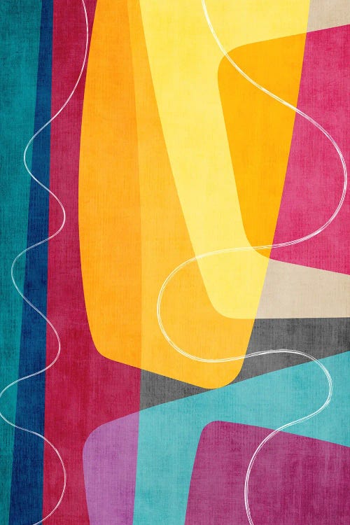 Colorful Hot Pink Yellow Abstract by EmcDesignLab wall art