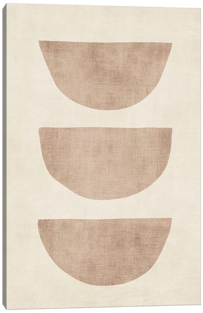 Beige Tan Semicircles Canvas Art Print - EmcDesignLab