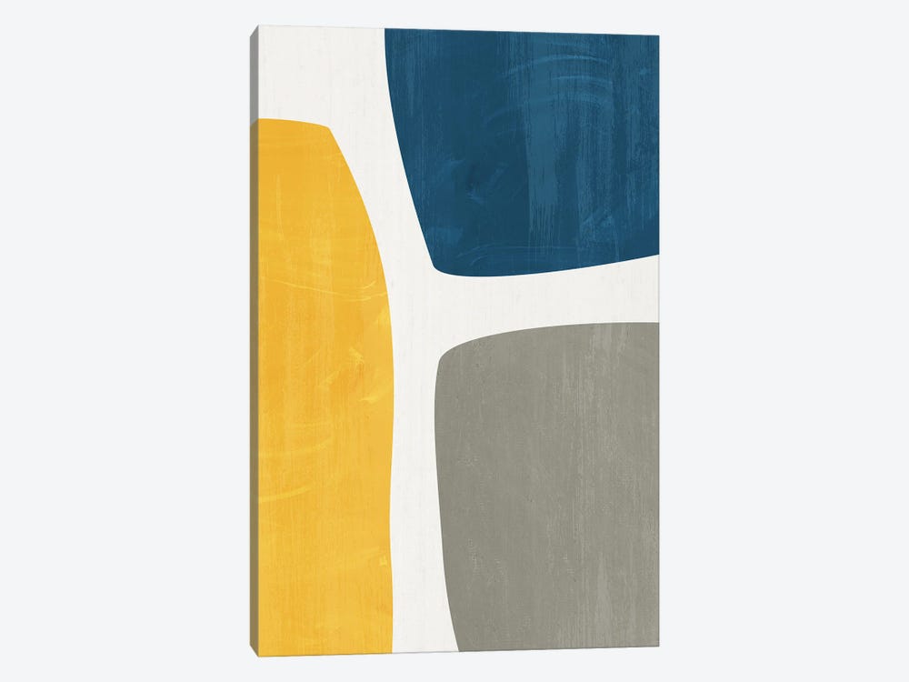 Yellow Navy Gray Abstract by EmcDesignLab 1-piece Canvas Wall Art