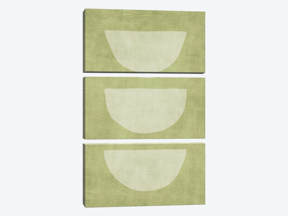 Green Tones Semicircles by EmcDesignLab 3-piece Canvas Art Print