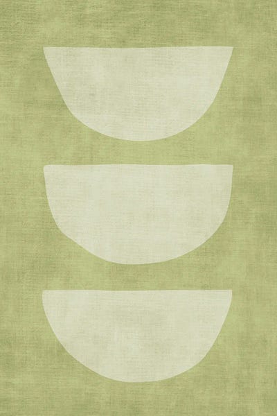 Circular Abstract: Green Tones Semicircles by EmcDesignLab