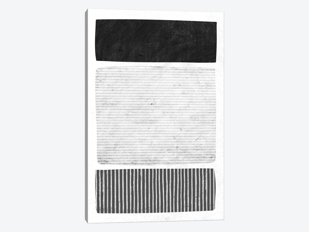 Minimalist B&W Lines Blocks II by EmcDesignLab 1-piece Canvas Print