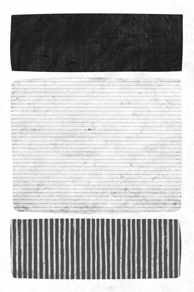 Large Modern Art - Canvas Prints: Minimalist B&W Lines Blocks II by EmcDesignLab