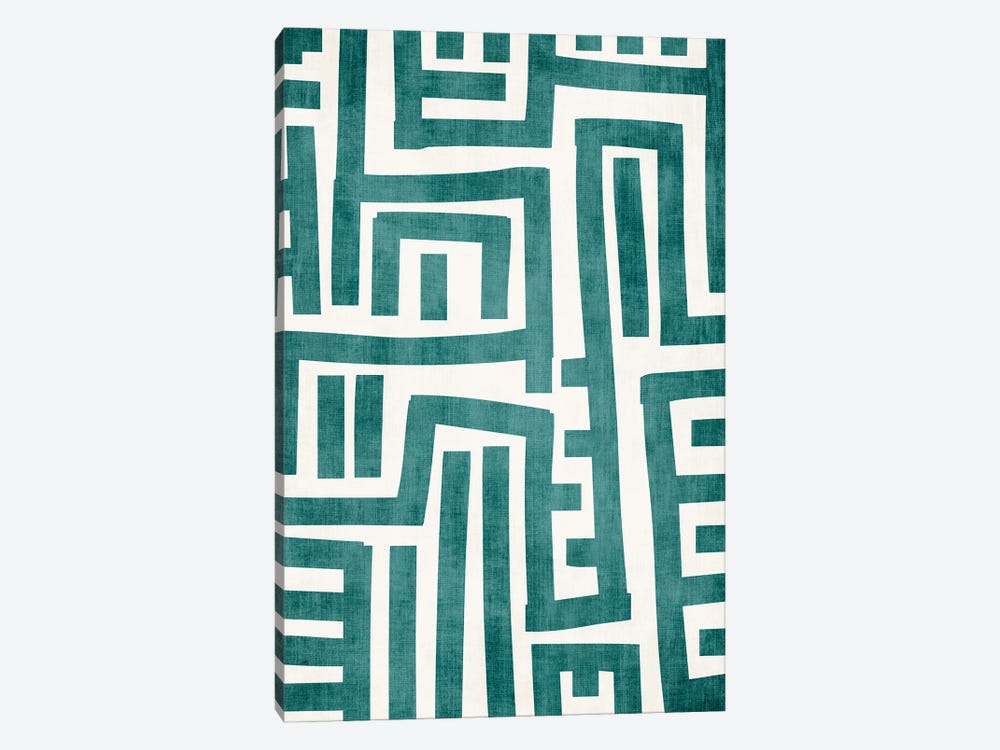 Teal Geometric Abstract II by EmcDesignLab 1-piece Canvas Art