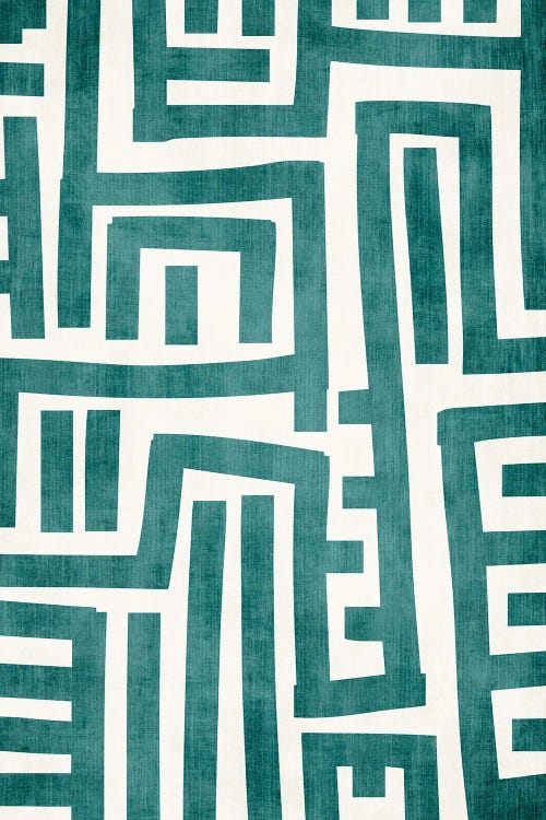 Teal Geometric Abstract II by EmcDesignLab wall art