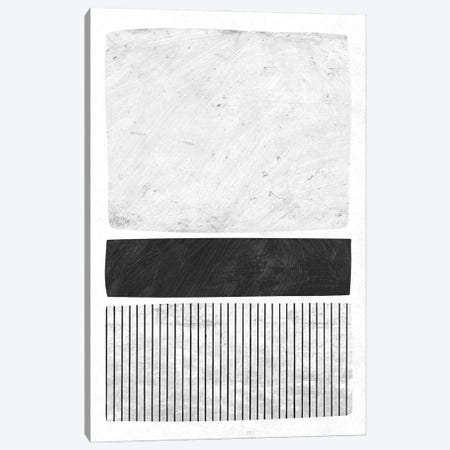 Minimalist B&W Lines Blocks III Canvas Print #ELB15} by EmcDesignLab Canvas Print