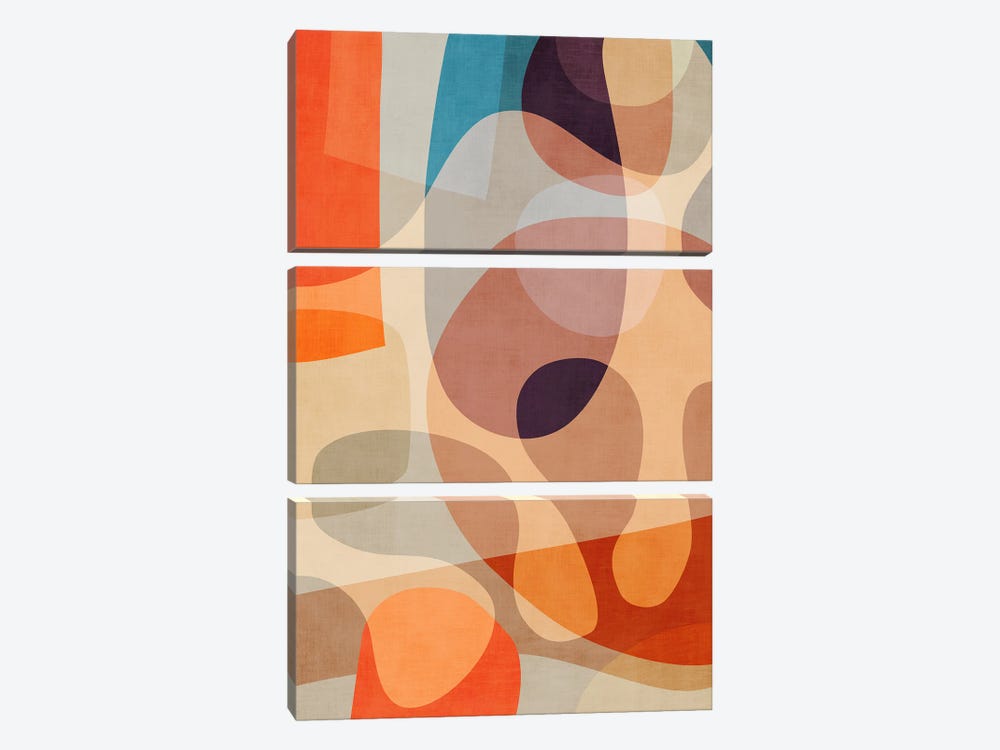 Colorful Abstract Shapes III by EmcDesignLab 3-piece Canvas Wall Art