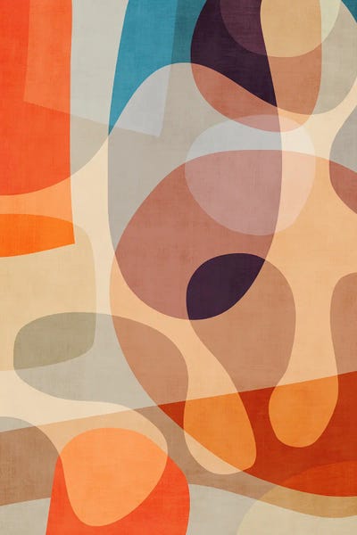 Mid-Century Modern Living Room: Colorful Abstract Shapes III by EmcDesignLab