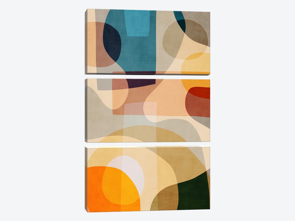 Colorful Abstract Shapes IV by EmcDesignLab 3-piece Canvas Art Print