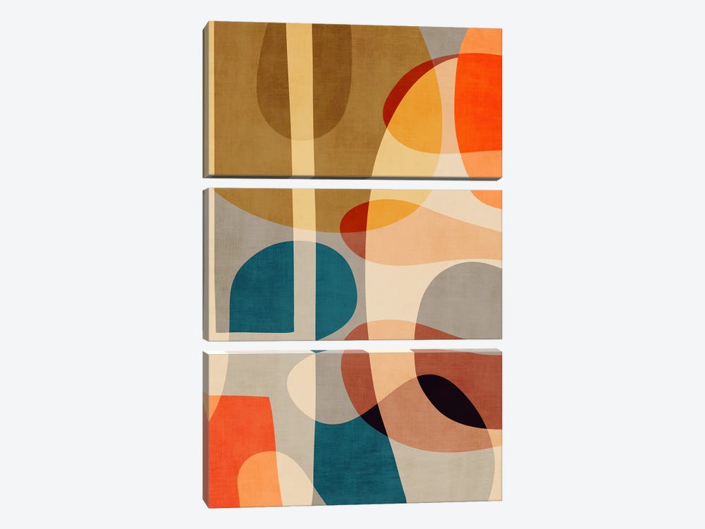 Colorful Abstract Shapes V by EmcDesignLab 3-piece Canvas Wall Art