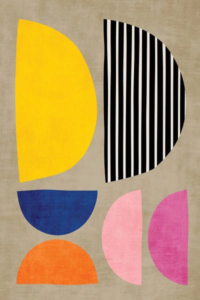 EmcDesignLab: Colorful Semicircles Modern III by EmcDesignLab