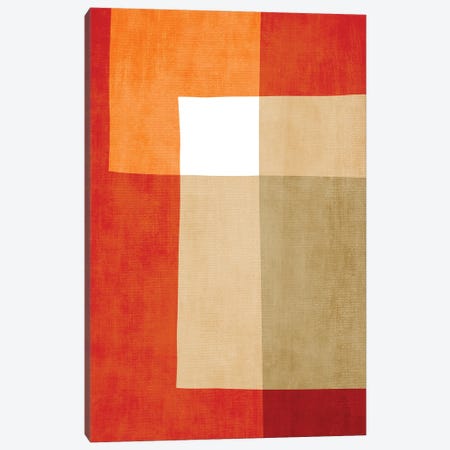 Red White Orange Beige Abstract Canvas Print #ELB168} by EmcDesignLab Canvas Print