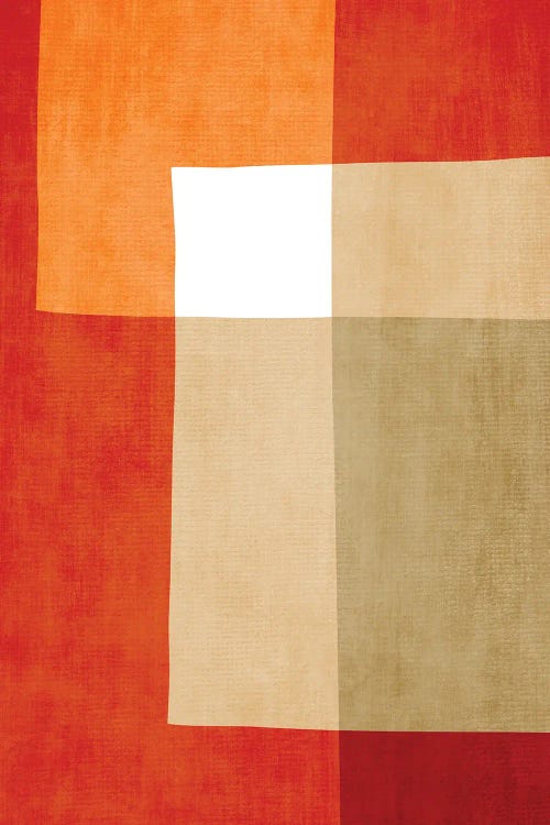 Red White Orange Beige Abstract