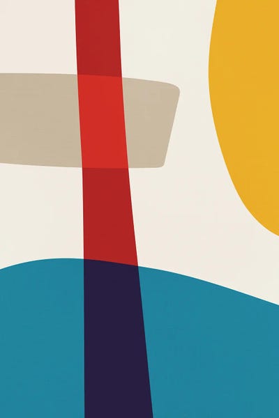 Abstract Red Yellow Blue Beige III by EmcDesignLab multi panel art