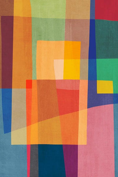 Colorful Abstracts: Modern Colorful Geometric Abstract I by EmcDesignLab