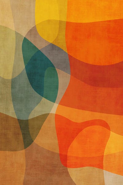 Abstract Graphic Design & Digital: Mid-Century Modern Vibrant Colors Abstract by EmcDesignLab