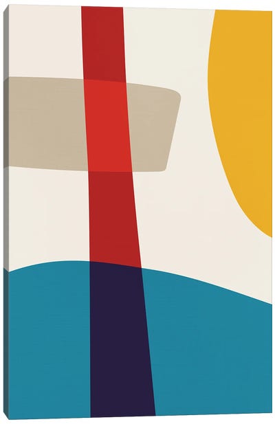 Abstract Red Yellow Blue Beige III Canvas Art Print - EmcDesignLab
