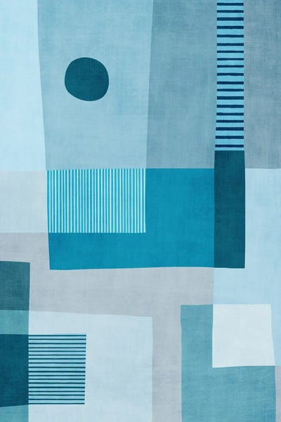 EmcDesignLab: Blue Tones Abstract Artwork II by EmcDesignLab