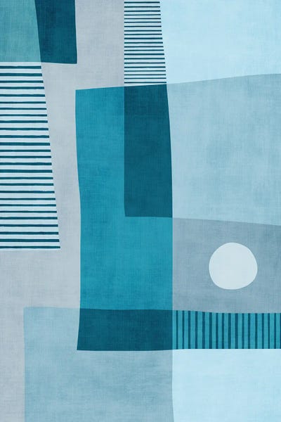 EmcDesignLab: Blue Tones Abstract Artwork I by EmcDesignLab