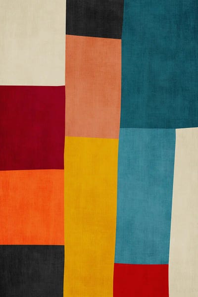 EmcDesignLab: Colorful Bold Patchwork Artwork I by EmcDesignLab