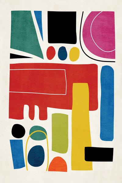 EmcDesignLab: Modern Maximalist Colorful Artwork B by EmcDesignLab