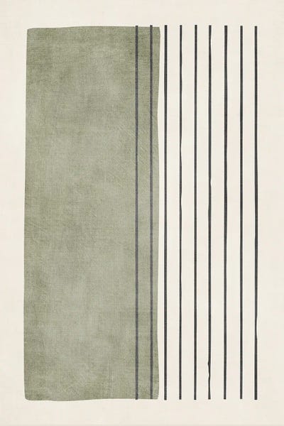 Linear Abstract: Military Green Black Lines Minimalist Abstract by EmcDesignLab