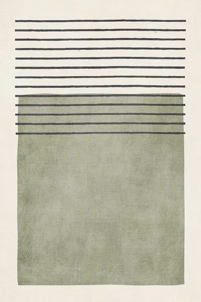 Black Lines Military Green Minimalist Abstract