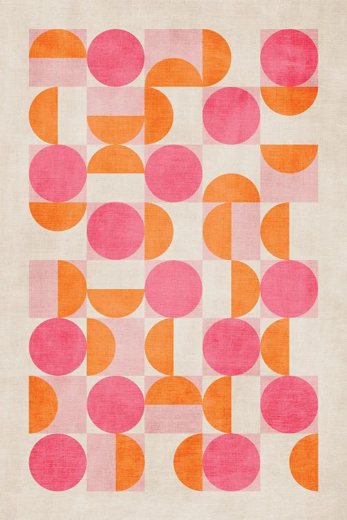 Pink Orange Artwork Modern Geometric