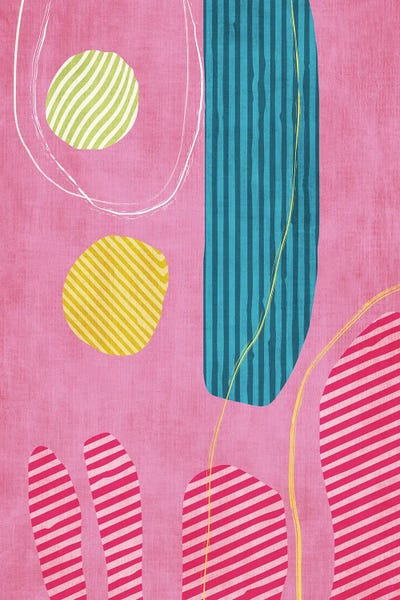Dopamine Decor: Abstract Pink Yellow Blue by EmcDesignLab