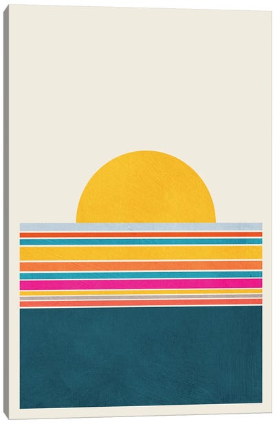 Abstract Colorful Landscape I Canvas Art Print - 70's Sunsets