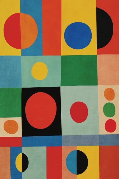 Colorful Abstracts: Colorful Circles Mcm Bold Abstract by EmcDesignLab