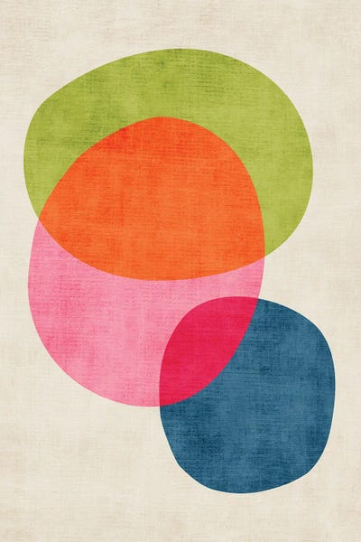 EmcDesignLab: Green Pink Navy Bold Contemporary Art by EmcDesignLab