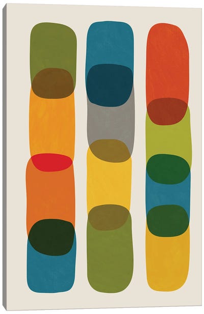 Colorful Mid-Century Modern Bold I Canvas Art Print - Abstract Art