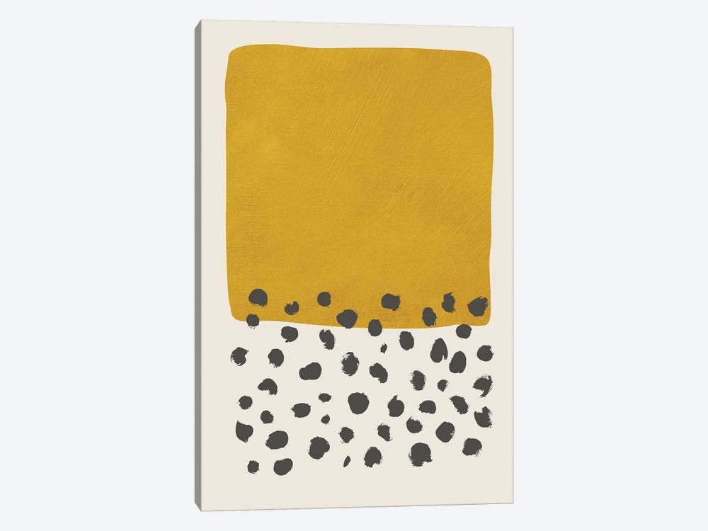 Mustard Black Dots I by EmcDesignLab 1-piece Canvas Art Print