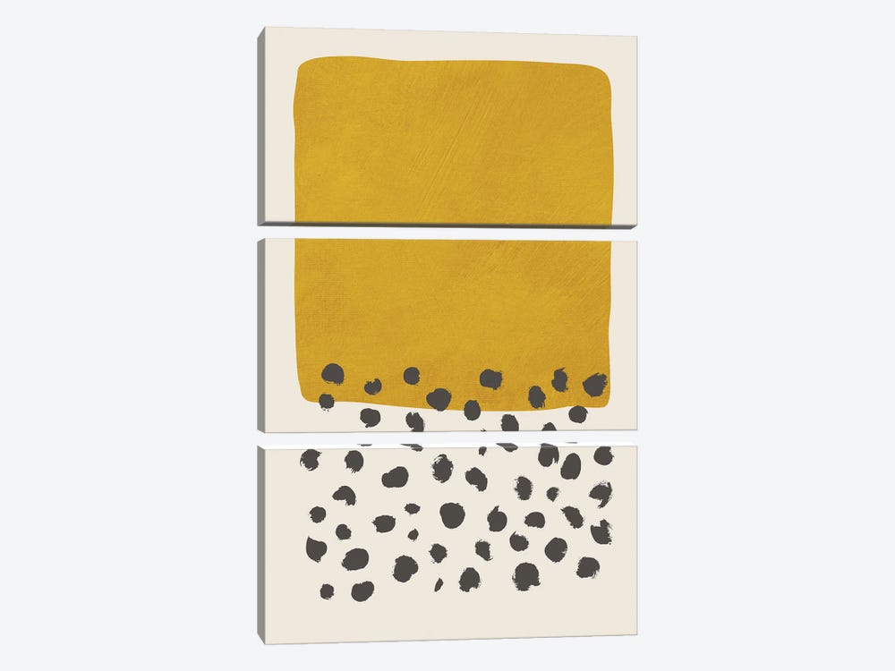 Mustard Black Dots I by EmcDesignLab 3-piece Art Print