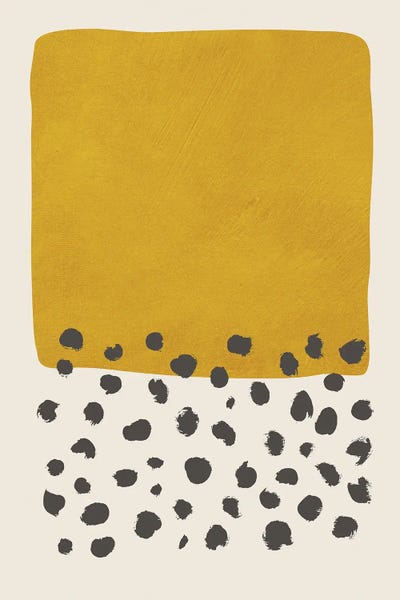 EmcDesignLab: Mustard Black Dots I by EmcDesignLab