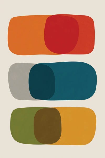 Large Modern Art - Canvas Prints: Colorful Mid-Century Modern Bold II by EmcDesignLab